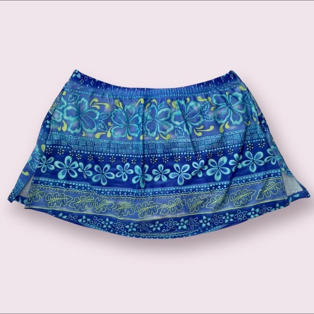 Y2k Coconut Girl Hawaiian Tropical Mini Swim Skirt Size Small